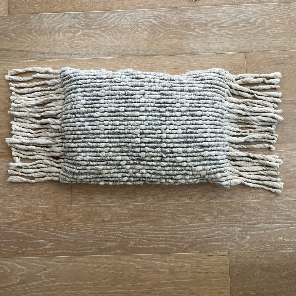 Jaipur Living Cilo Textured Whisper White Tapioca Down Lumbar Pillow 16X24